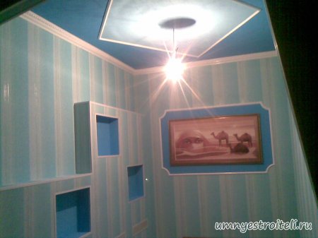 Фото одноярусного потолка в прихожей (коридоре)